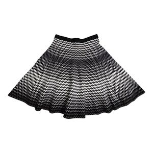 Chelsea & Theodore Zigzag Black and White Skater Skirt, S